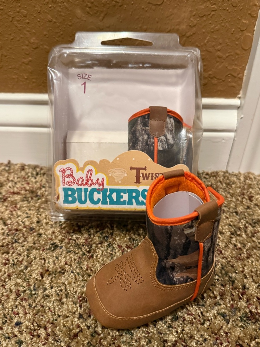 Twisted X Brown & Orange Baby Cowboy Boot